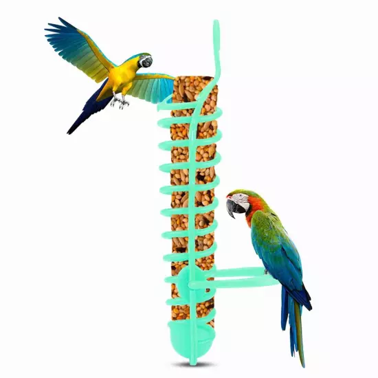 Parrots Feeder Basket Plastic Food Fruit Feeding Perch Stand Holder