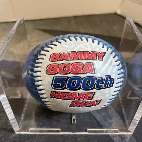 2003 Chicago Cubs Baseball Sammy Sosa Glossy Fotoball Souvenir Ball 500Home Runs