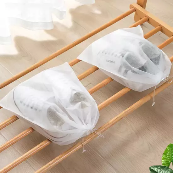 50Pcs Drawstring Shoes Clothes Clear Portable Storage Bag Dust Bags Travel Pouch