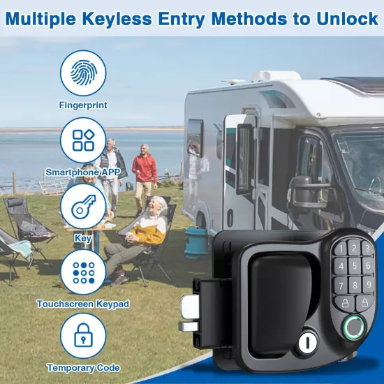 Upgraded RV Door Lock Replacement with Mechanical Keys Fingerprint Password