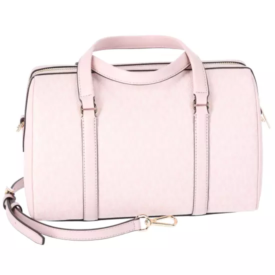 Michael Kors Medium Duffle Bag Satchel Light Powder Blush Pink MK Signature