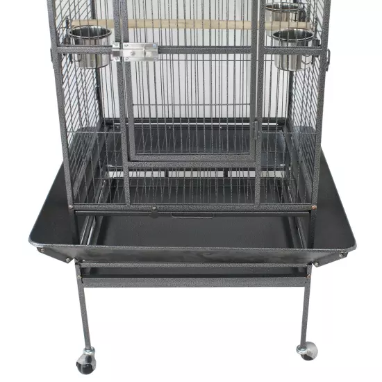 68"H Large Spacious Bird Cage with Rolling Stand Metal Frame