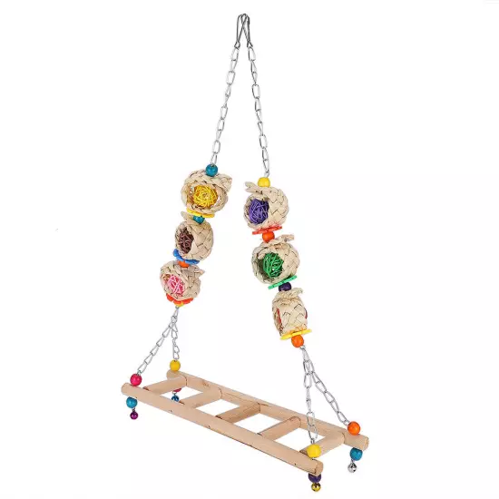 Wooden Pet Chicken Hanging Swing Toy Bird Parrot Chicken Climbing Stand Ladder