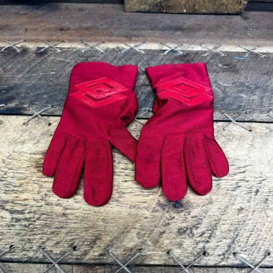 Vintage Womens One Size Fits All Beautiful Red Driving Wrist Gloves Mitten Sz 7