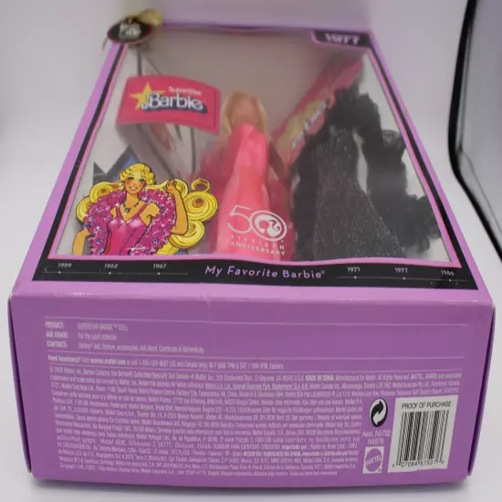 Barbie My Favorite Barbie 50th Anniversary 1977 Superstar Barbie Doll N5792 NRFB