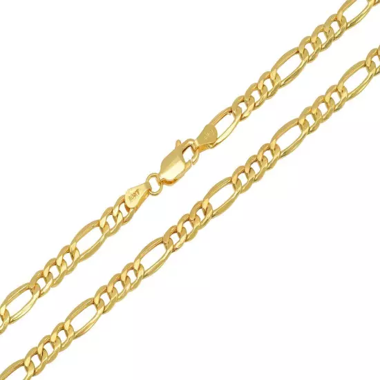 10k Yellow Gold 2mm-9.5mm Figaro Link Chain Necklace Bracelet 7"-30" Hollow