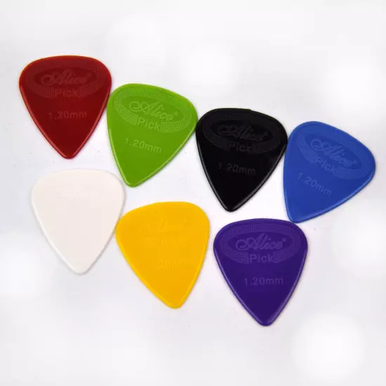 Lots of 100pcs Alice AP-G Projecting Nylon Guitar Picks Anti-Slip Mixed Colors