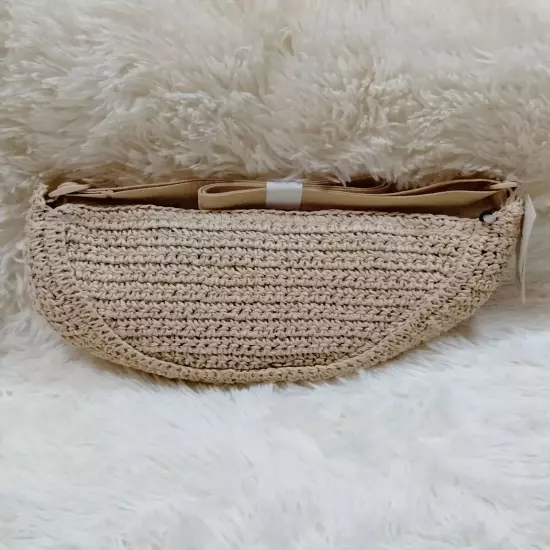 Uniqlo, Round Mini Crochet bag NATURAL / BEIGE Brand New From Japan