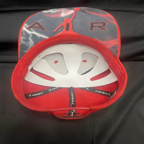 Nike Air Jordan Jumpman Flat Bill SnapBack Red/Black Cap With Print Under Bill