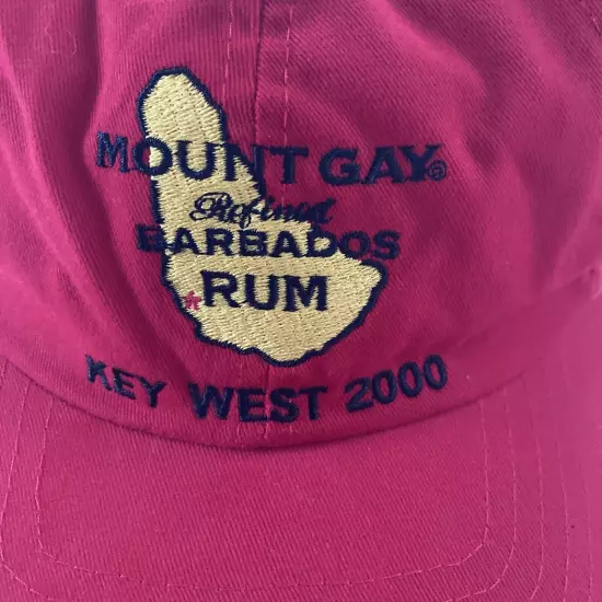 Mount Gay Rum Bardados Hat Cap Key West 2000 Red Adjustable