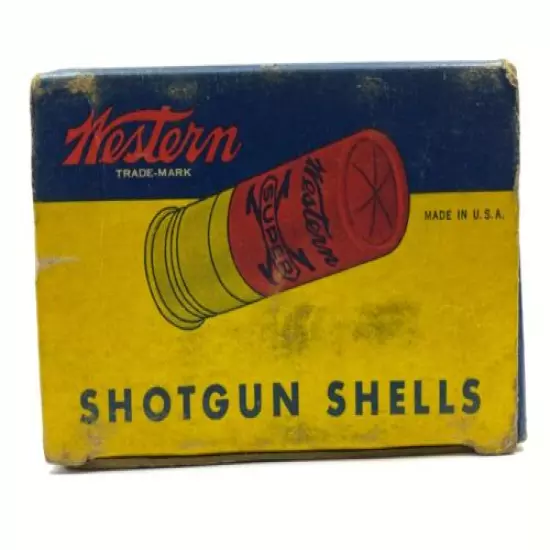 1940-1960 Western Super X Long Range 12 Ga Maximum 5 Shot EMPTY Ammo Box 6519-R