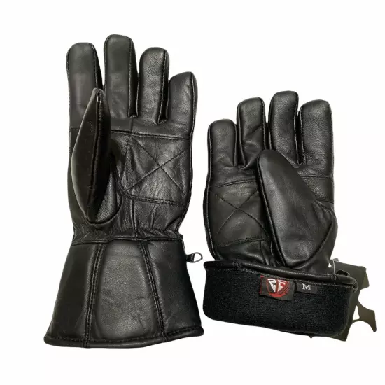  Motorcycle leather Premium gloves Winter Biker Sheep Gauntlet Thinsulate 