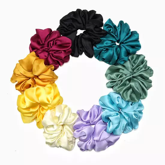 Large Scrunchies Silk Satin Elastic Hair Hair Bands Rope Tie Ponytail Accessory