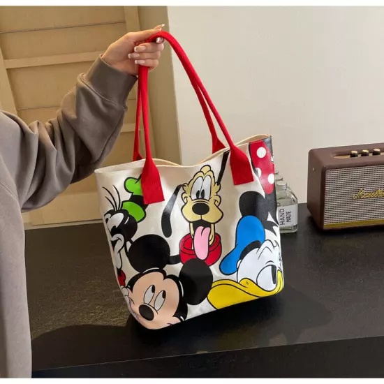 Cartoon Mickey Fashion Versatile LargeCapacity Canvas Shoulder Bag Casual Bag