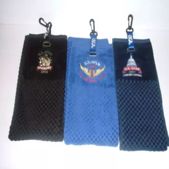 Brand New Lot Of 3 U.S. Open Golf Towels Oakmont, Olympic Club, Congressional