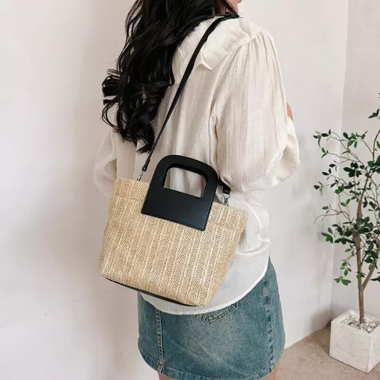 Straw Bags Women Summer Crossbody Bags Lady Travel Handbags Shoulder Bags