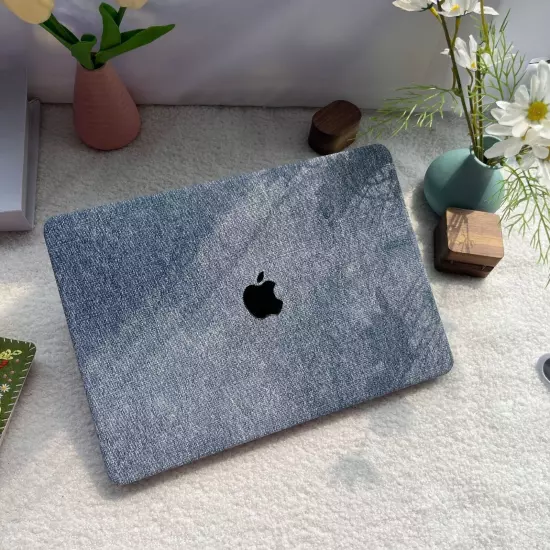 Denim fabric style Laptop Case for MacBook Soft Pink Cover Mac Air 13 Pro 14 15