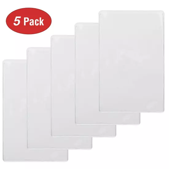 5 Pack - Medicare Card Holder Protector Sleeves - Clear Vinyl Credit Card Covers