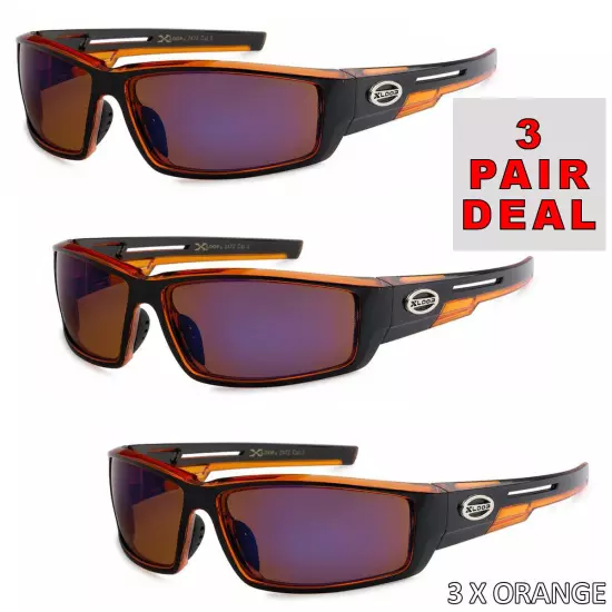 3 Pair Sport Sunglasses Mens Sport Running Fishing Golfing Driving Glasses