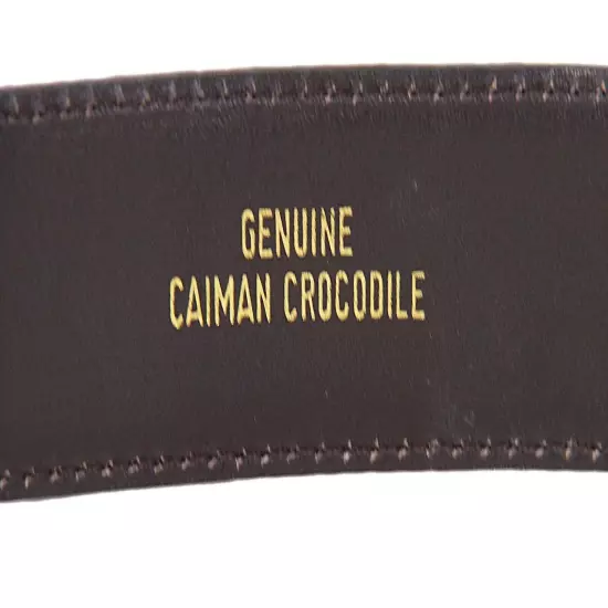 Club B.M Men's Genuine Caiman Crocodile Belt Brown Size 42