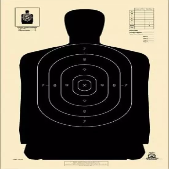 B-34 25-Yard Police Pistol Silhouette, 14" x 24", Available in choice of colors