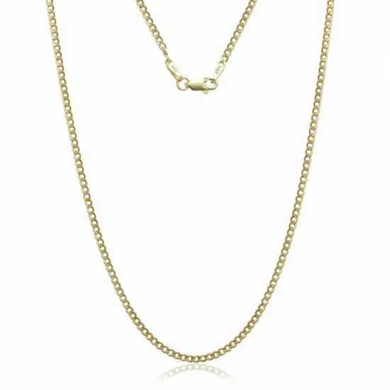 14K Solid Yellow Gold Cuban Chain Necklace 28"