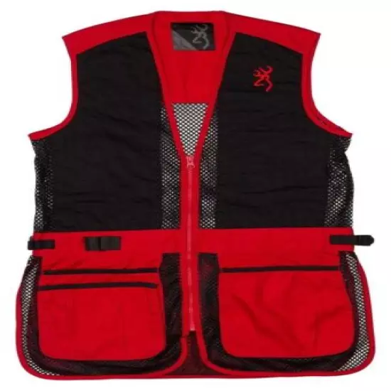 Browning Junior Trapper Creek Mesh Shooting Vest-Red/Black