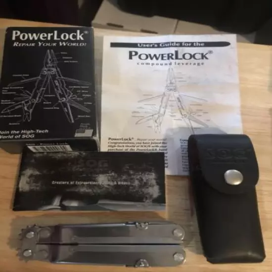 SOG Power Lock S60 Stainless Multi Tool NOS Sheath-Patent Pending