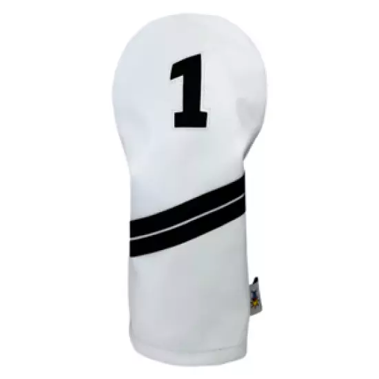 White and Black Sunfish leather driver golf club headcover !