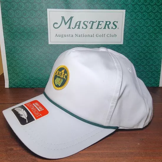 Augusta National Golf Club Logo Member Shop Rope Hat, White with Vintage Logo