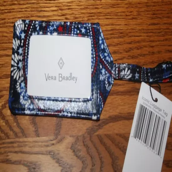 Vera Bradley LUGGAGE TAG ICONIC laminated travel suitcase ID case RETIRED NEW