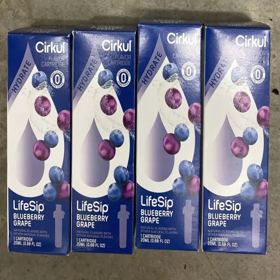 Cirkul Flavor Cartridges Energy LifeSip Drink Blueberry Grape EXP 2025 Lot of 5