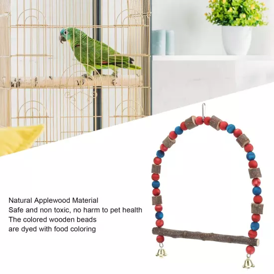 Bird Swing Toy Hanging Standing Cage Toy with Hook for Lovebirds Finches