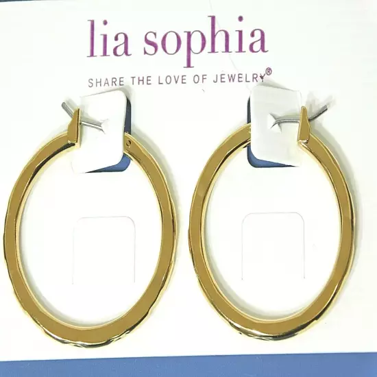 Beautiful Lia Sophia "TRENDCAST" Hoop Earrings, Gold Toned, NWT *VERY POPULAR*