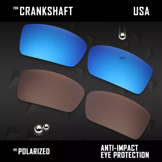 Anti Scratch Polarized Replacement Lenses for-Oakley Crankshaft OO9239 Options