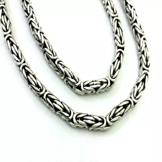 Sale!! Sterling Silver 5 mm Bali Chain/Byzantine Necklaces 18"(46 cm)