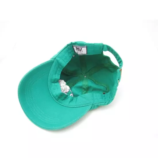 St Thomas Flower Embroidered US Virgin Island Green Adjustable Hat