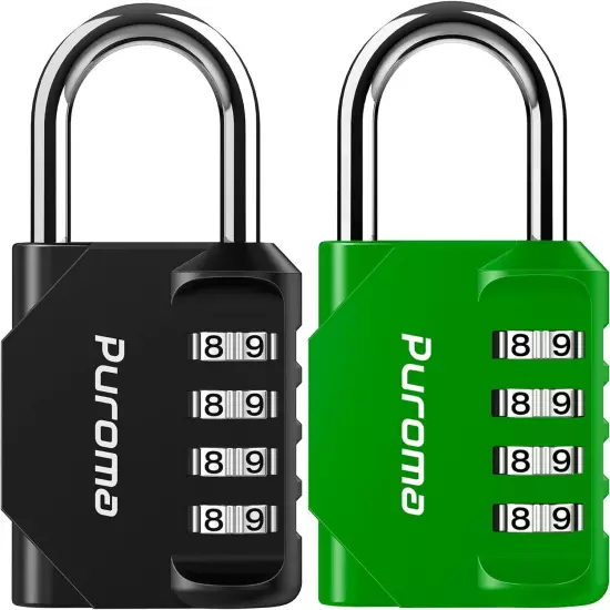 Puroma 1 Pack Combination Lock 4 Digit Locker Lock Outdoor Waterproof Padlock fo