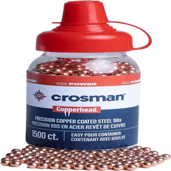 Crosman Copperhead 4.5mm Copper Coated BBs In EZ-Pour Bottle Air Guns