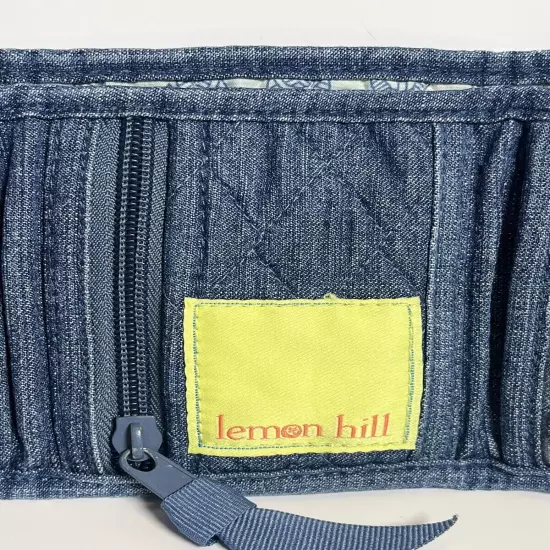 Lemon Hill Tri-Fold Wallet Quilted Chambray Denim Folding Pockets Credit Card