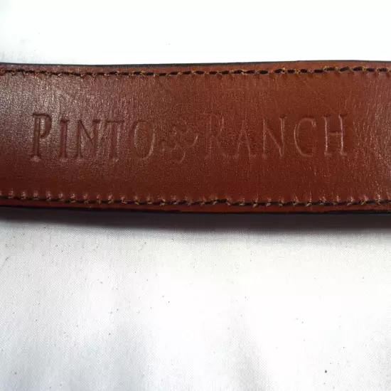 NWOT Pinto Ranch Handmade Glazed Black Genuine Lizard 1.25" Belt Strap Sz 38 USA