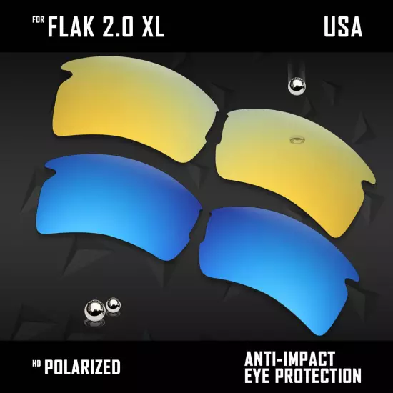 Anti Scratch Polarized Replacement Lenses for-Oakley Flak 2.0 XL OO9188 Options