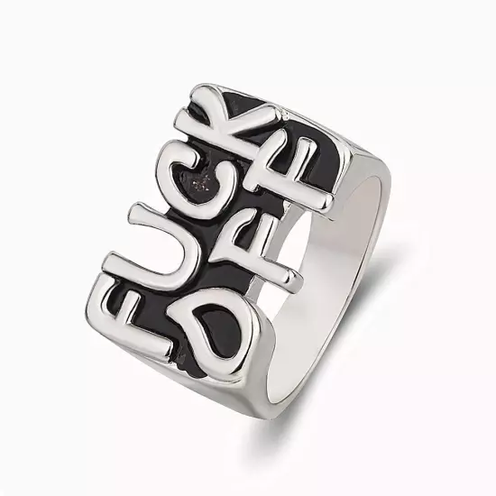 Domineering "FUCK/FUCK OFF" Finger Rings for Men Women Punk Jewelry Hip Hop Ring