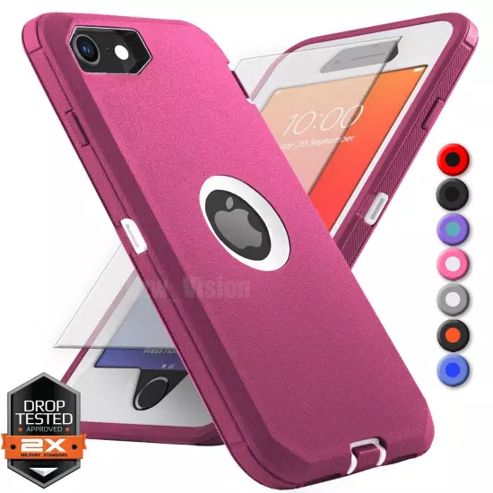 For Apple iPhone 6 7 8 Plus SE 2nd 3rd Shockproof Case Cover + Screen Protector