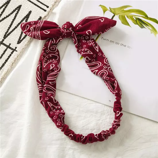 New Boho Satin Twist Knot Headband Elastic Wrap Turban Hair Band Hairband Sport"