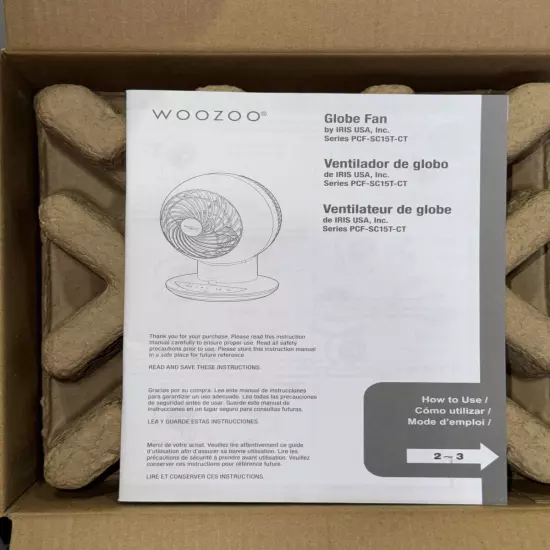 Woozoo 5-Speed Oscillating Globe Fan with Remote Control