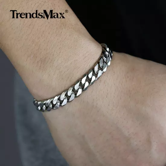 Men's Chain 3/5/7/9/11mm Stainless Steel Bracelet Silver Curb Cuban Link 7-11"