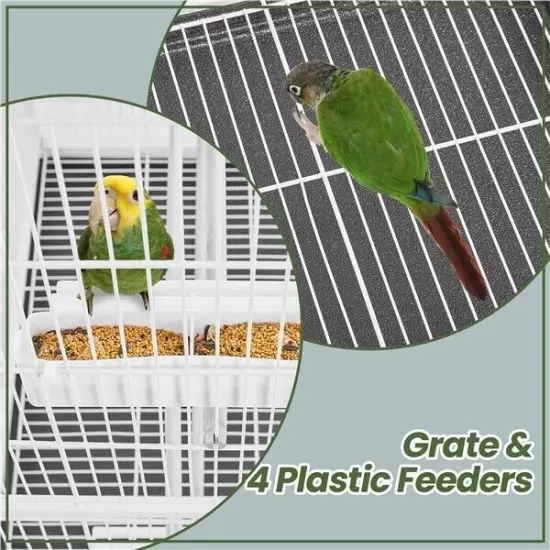 Large Parrot Cage Rolling Metal Bird Cage for Lovebird Cockatoo Conure