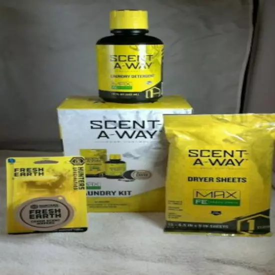 Scent-A-Way Odor Control Laundry Kit - Detergent, Dryer Sheets, Scent Wafers New