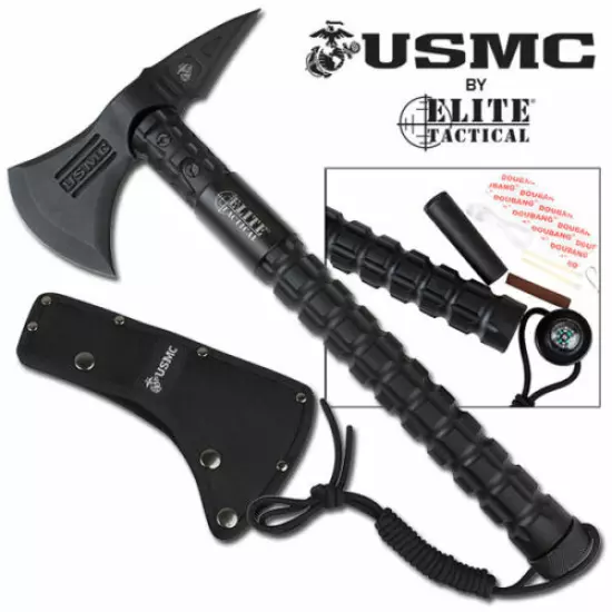 USMC MARINES Elite Tactical Axe Survival Tomahawk in original box Great Gift